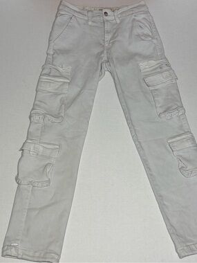 Women’s Straight Leg Cargo Jeans in White